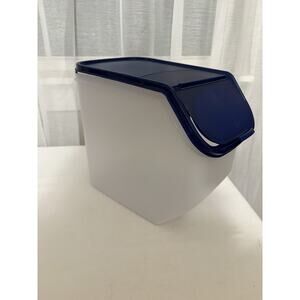 Tupperware Modular Mates Access Storage Hinged Bin #4322 Blue Lid Sheer Bottom